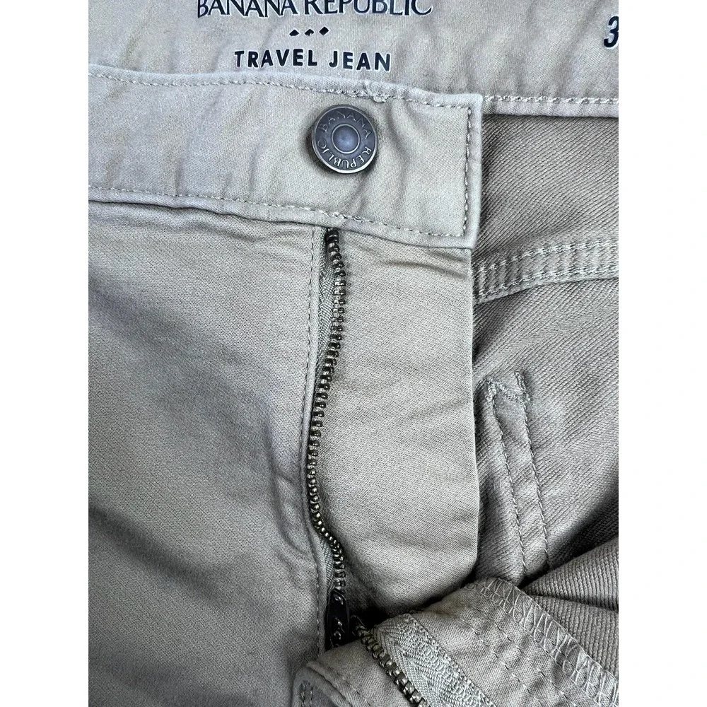 Banana Republic Travel‎ Jeans Mens 34x32 Khaki Athletic Tapered Stretch 599223